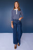 Mica High Rise Front Pocket Seam Detail Wide Leg Jeans