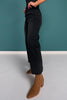 Mica Black High Rise Cropped Wide Leg Jeans with Patch Pocket