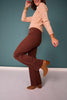 Mica Brown High Rise Wide Leg Jeans