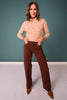 Mica Brown High Rise Wide Leg Jeans