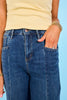 Mica Dark Super High Rise Wide Leg Ankle Cut Jeans