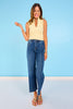 Mica Dark Super High Rise Wide Leg Ankle Cut Jeans