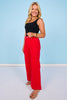 Mica Red High Rise Wide Leg Ankle Jeans