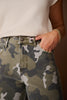 Mica Camouflage High Rise Wide Leg Cropped Jeans with Cuffed Hem