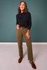 Mica Army Green High Rise Straight Leg Jeans