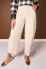 Mica Beige Super High Rise Cropped Barrel Jeans