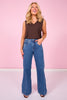Mica High Rise Wide Leg Side Panel Jeans