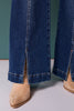 Risen High Rise Wide Leg Front Panel Hem Spilt Jeans