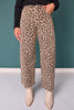 Vervet Brown Spotted Animal Print High Rise Crop Wide Leg Jeans