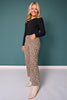 Vervet Brown Spotted Animal Print High Rise Crop Wide Leg Jeans