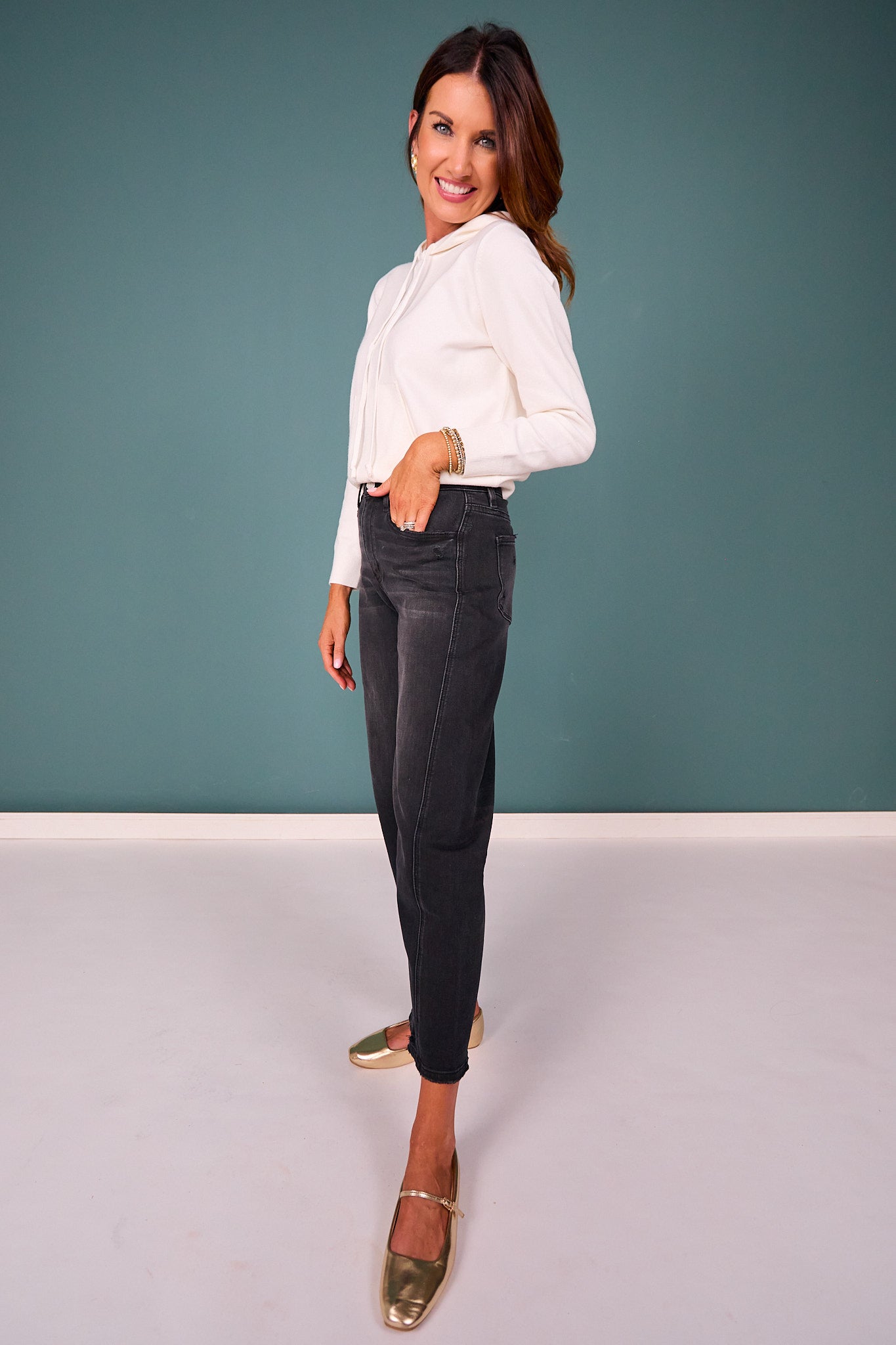 Vervet Black High Rise Barrel Jeans