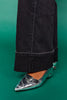 Vervet Black Low Rise Cuffed Baggy Wide Leg Jeans