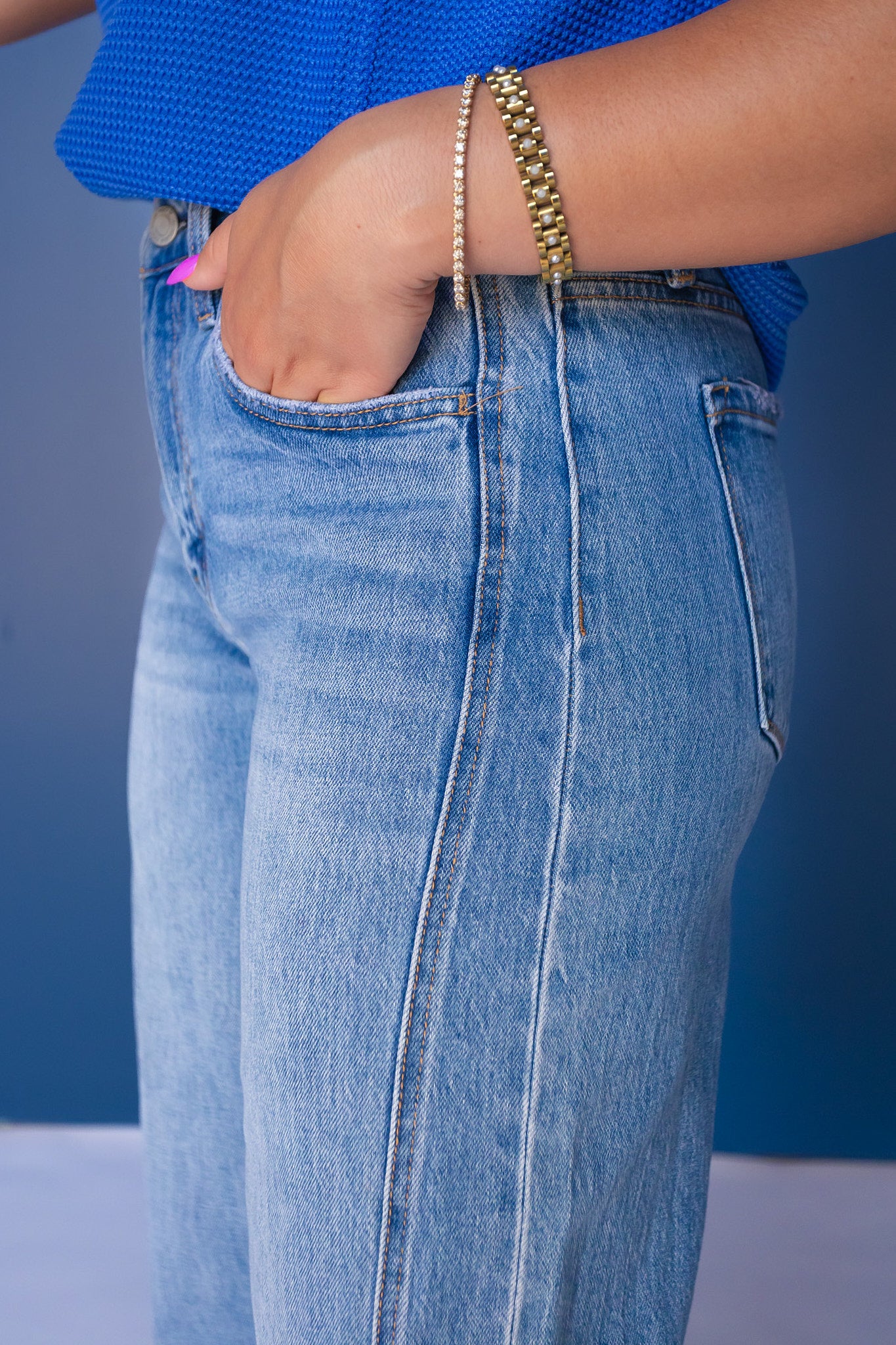 Vervet High Rise Cuffed Wide Jeans