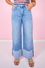 Vervet High Rise Cuffed Wide Leg Jeans