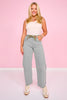 Vervet Olive Super High Rise Drawstring Wide Barrel Jeans