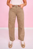 Vervet Ash Brown High Rise Dart Wide Barrel Jeans