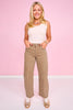 Vervet Ash Brown High Rise Dart Wide Barrel Jeans