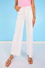 Vervet White High Rise Stacked Waistband Wide Leg Jeans