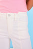 Vervet White High Rise Stacked Waistband Wide Leg Jeans