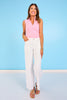 Vervet White High Rise Stacked Waistband Wide Leg Jeans