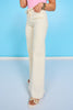 Vervet High Rise Natural White Drawstring Wide Leg Jeans