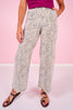 Vervet Ivory Animal High Rise Patch Pocket Wide Leg Jeans