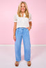 Vervet High Rise Pleated Tab Waistband Jeans