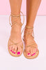 Tan Wrap Around Ankle Strap Sandals