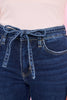 Vervet High Rise Dark Wash Waist Tie Wide Leg Jeans