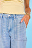 Vervet High Rise Striped Raw Hem Crop Barrel Jeans