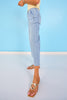 Vervet High Rise Striped Raw Hem Crop Barrel Jeans