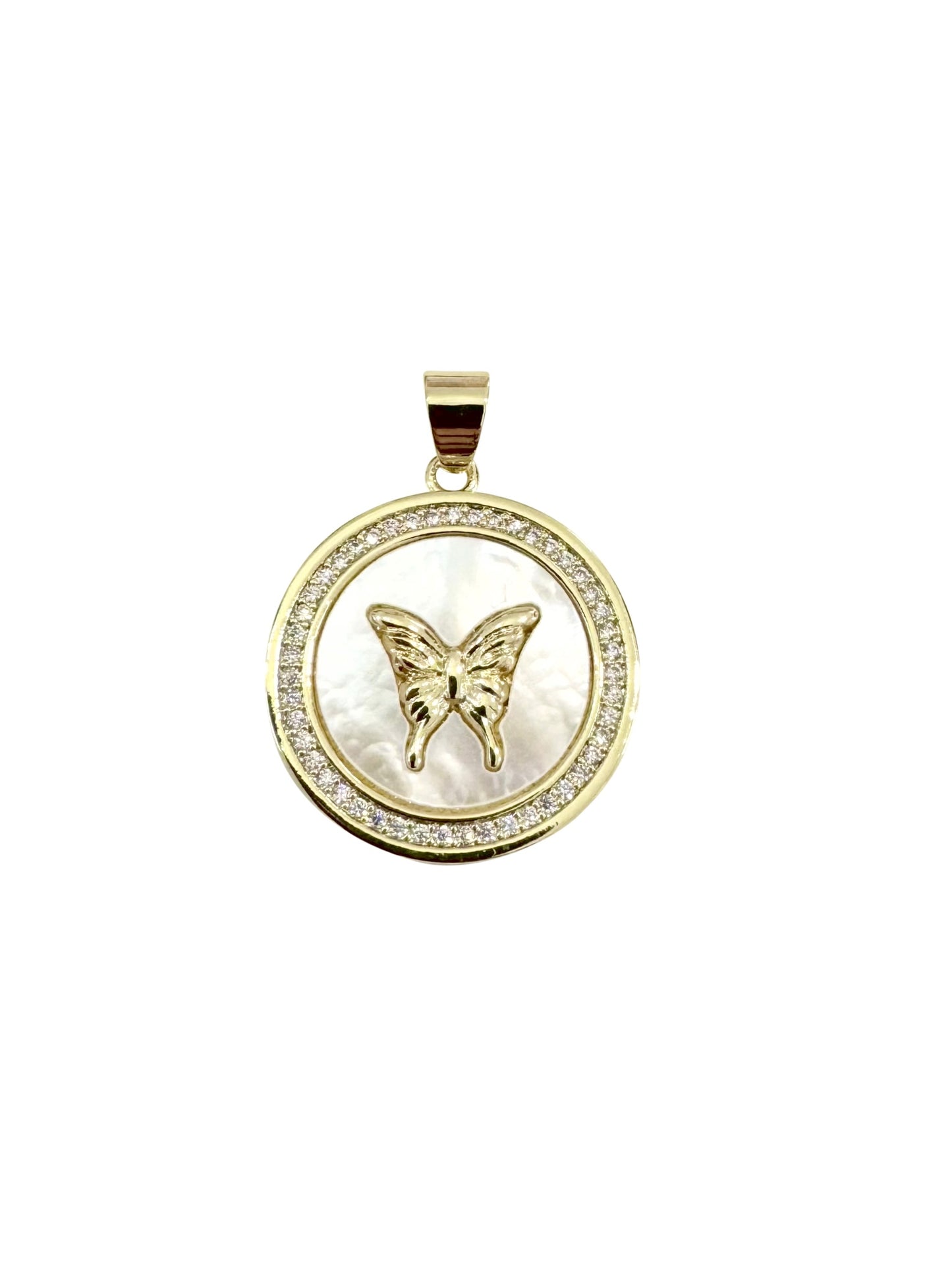 Gold Butterfly Coin Charm