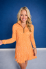 SSYS Long Sleeve Quarter Zip Top In Orange Gingham