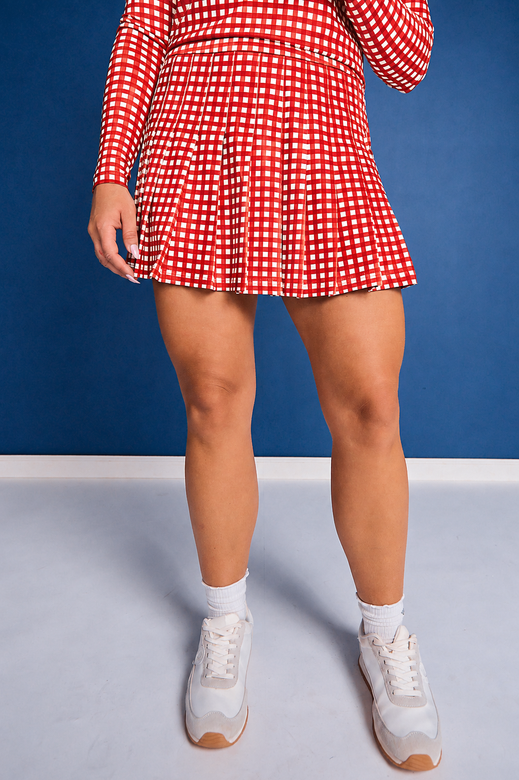 SSYS Pleated Pickleball Skort In Red Gingham