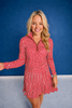 SSYS Long Sleeve Quarter Zip Top In Red Gingham
