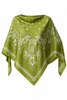 Green Paisley Print Scarf Poncho