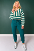 SSYS Landon Color Block Stripe Rugby Top In Hunter and Ivory