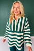 SSYS Landon Color Block Stripe Rugby Top In Hunter and Ivory