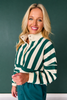 SSYS Landon Color Block Stripe Rugby Top In Hunter and Ivory