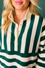 SSYS Landon Color Block Stripe Rugby Top In Hunter and Ivory