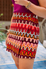 SSYS Sienna Retro Waves Skort in Orange Sunset