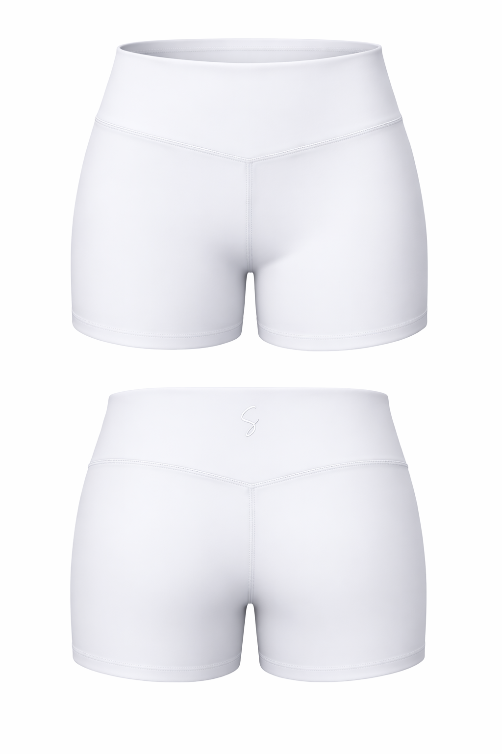 SSYS 3" White Biker Shorts
