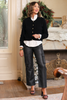 Vervet Black Coated High Rise Cargo Dad Jeans