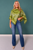 Green Paisley Print Scarf Poncho