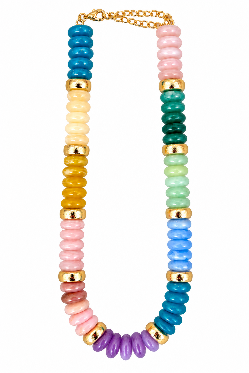 Gold Multi Chunky Beaded Necklace