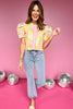 SSYS The Everly Scallop Trim Puff Sleeve Top In Ditsy Floral, top, colorful top, bright top, summer top, must have top, elevated top, elevated style, mom style, summer style, Shop Style Your Senses by Mallory Fitzsimmons, SSYS by Mallory Fitzsimmons