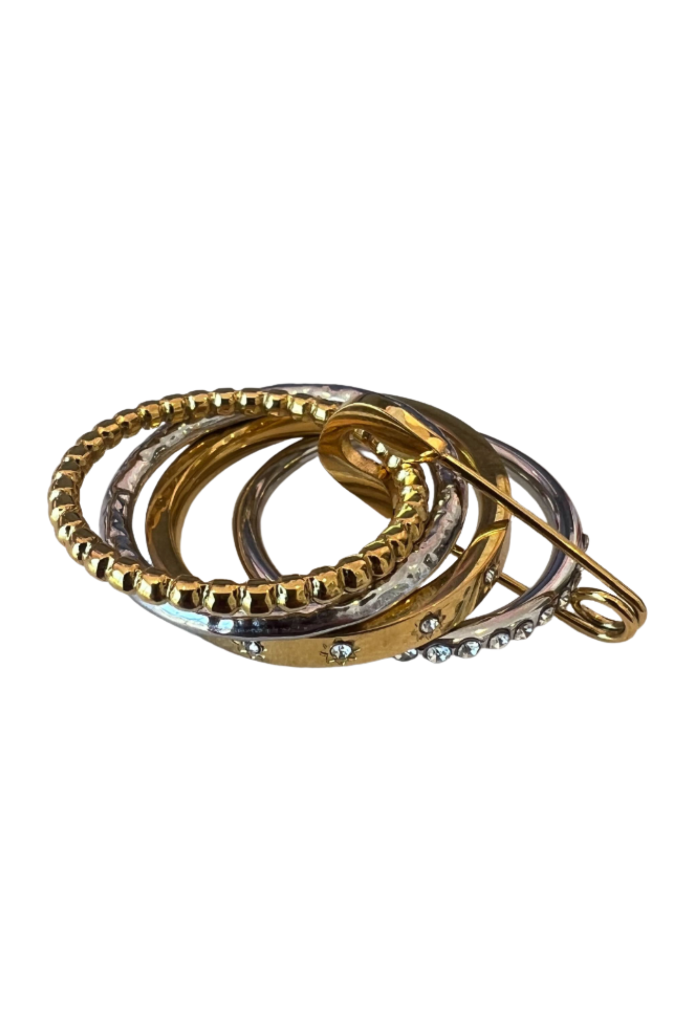 Gold Paperclip Layered Stack Ring
