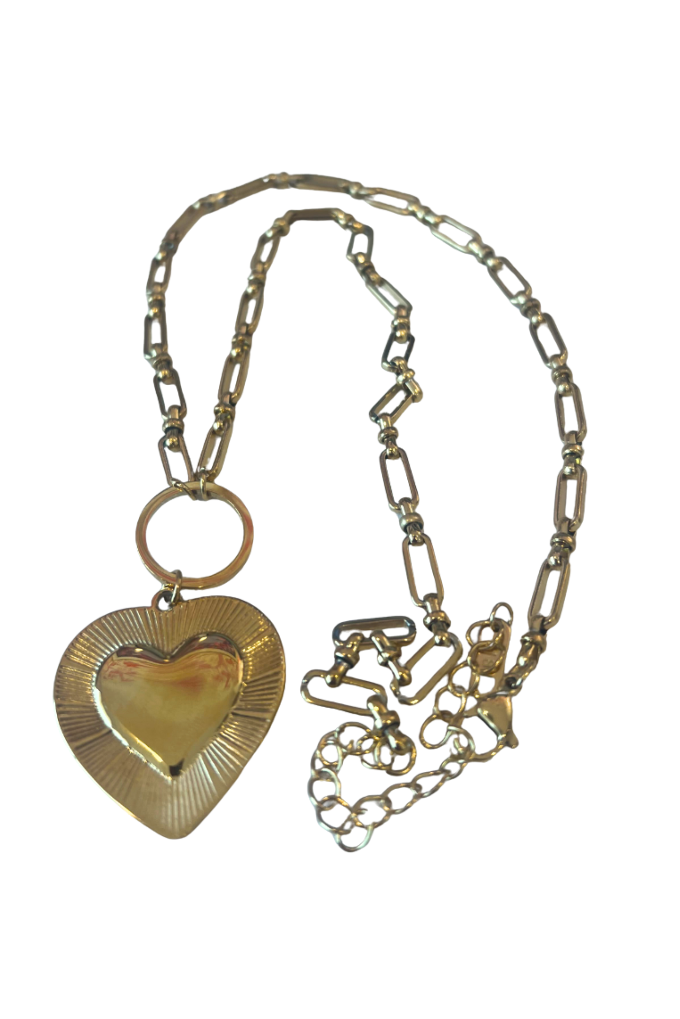 Gold Chain Bursting Heart Pendant Necklace