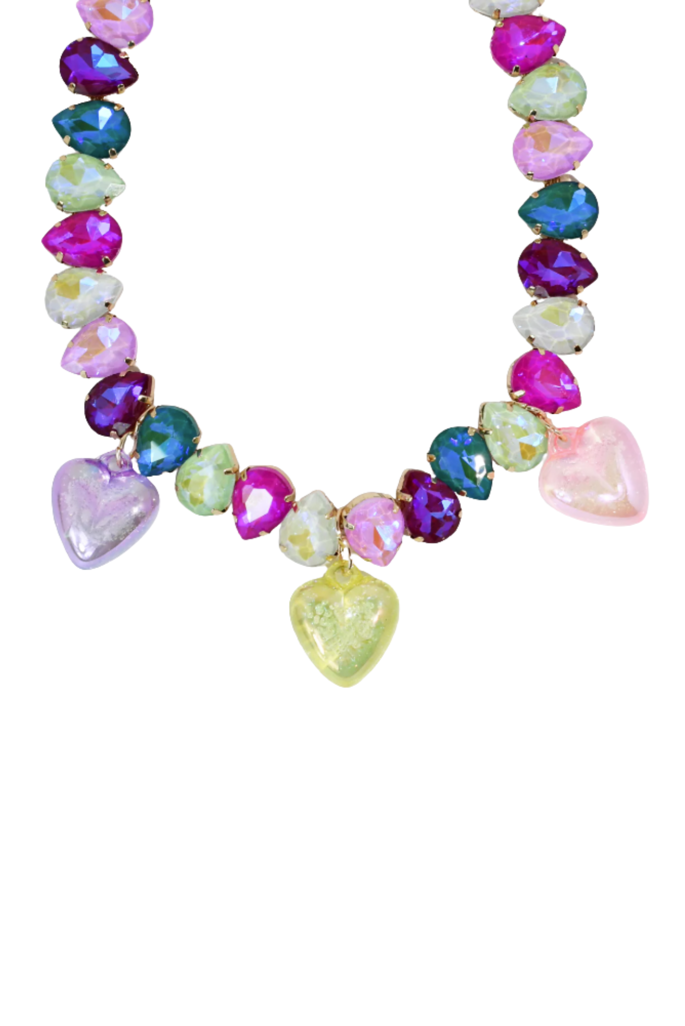 Multi Happy Hearts Beaded Necklace
