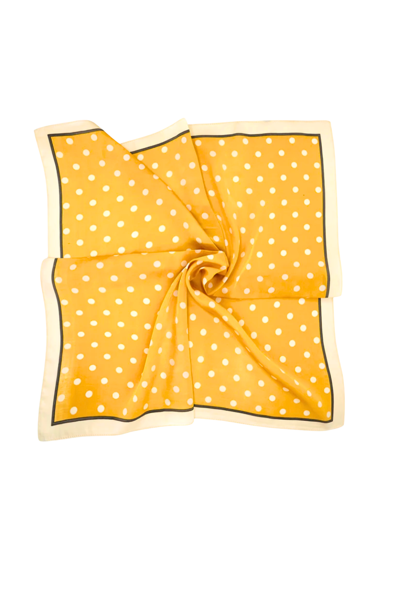 Yellow Polkadot Patterned Scarf